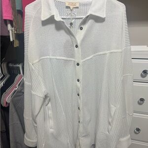 White Button-Up Cardigan